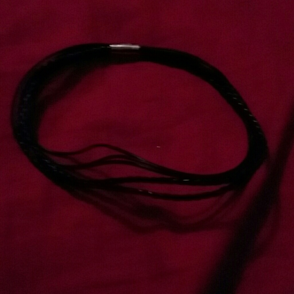 Black leather choker